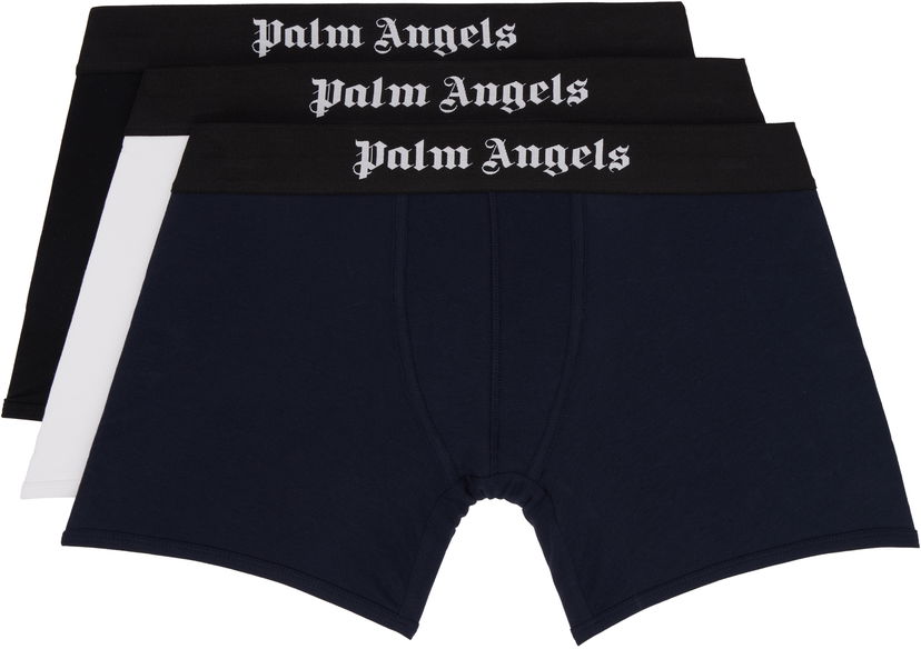 Boksarice Palm Angels Palm Angels Three-Pack Jacquard Logo Boxer Briefs Mornarica | PMUH004S25FAB0018410
