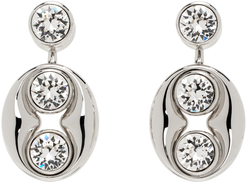 Uhani Amina Muaddi Crystal Drop Earrings Kovinski | IRIS EARRING