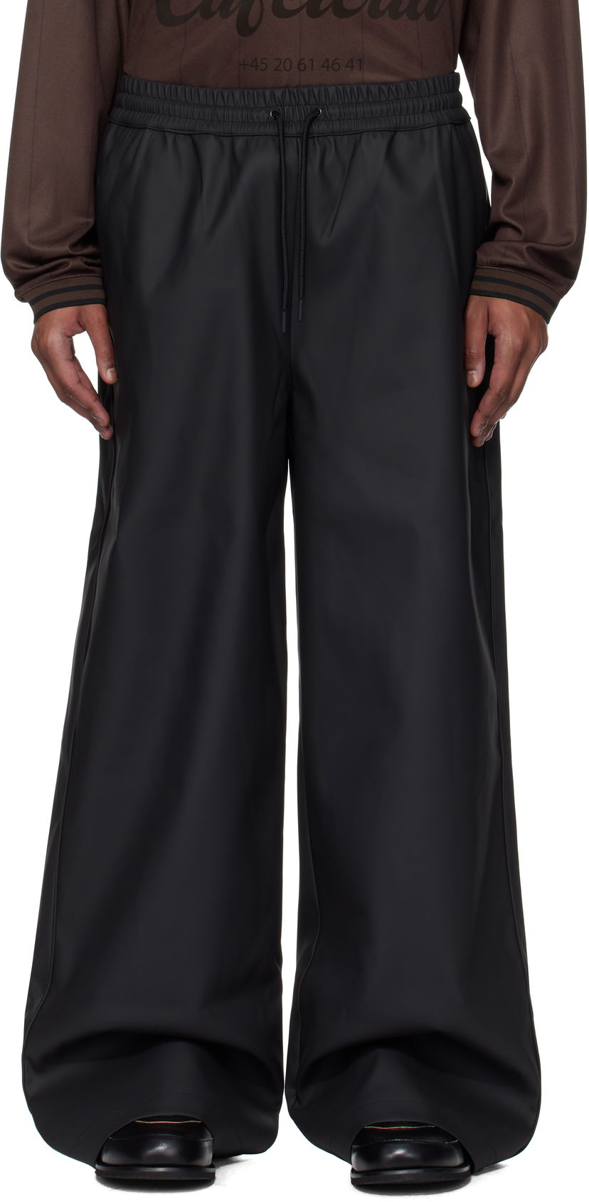 Hlače Han Kjøbenhavn Relaxed Rubber Track Trousers Črna | M-134392