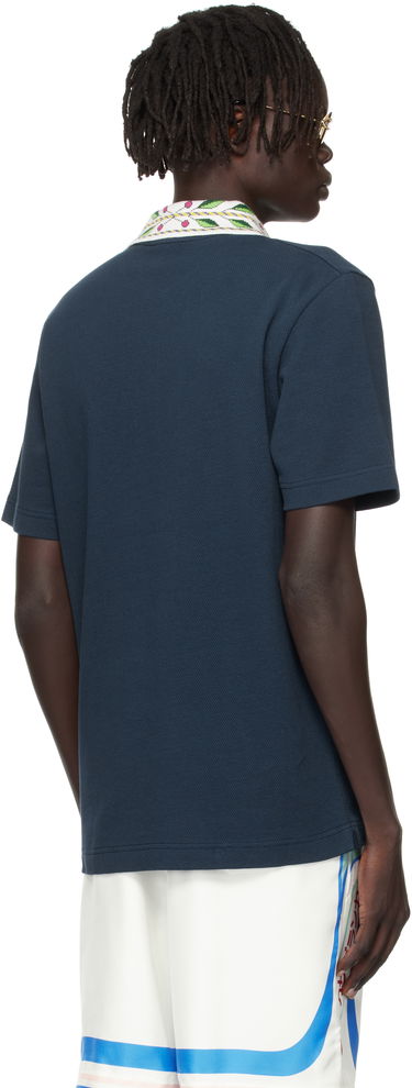Polo majica Casablanca Laurel Pique Polo Shirt Mornarica | MPF25-JTP-243-02, 4