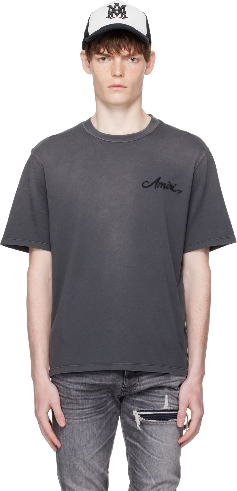 Majica AMIRI AMIRI Bleach Bandana Patch T-Shirt Siva | AMJYTE1197