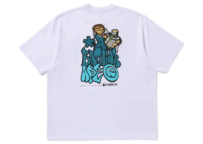 Majica BAPE BAPE Graffiti Bape Relaxed Fit Tee White Bela | 1K30-110-340
