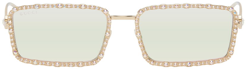 Sončna očala Gucci Gold Rectangular Sunglasses Kovinski | GG1568S