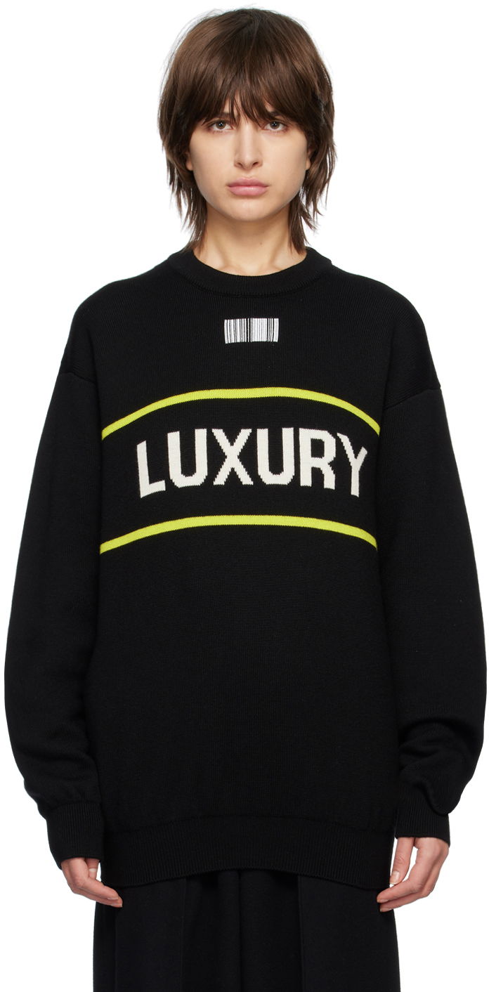 Pleteni pulover VETEMENTS 'Luxury' Sweater Črna | VL16KN320B