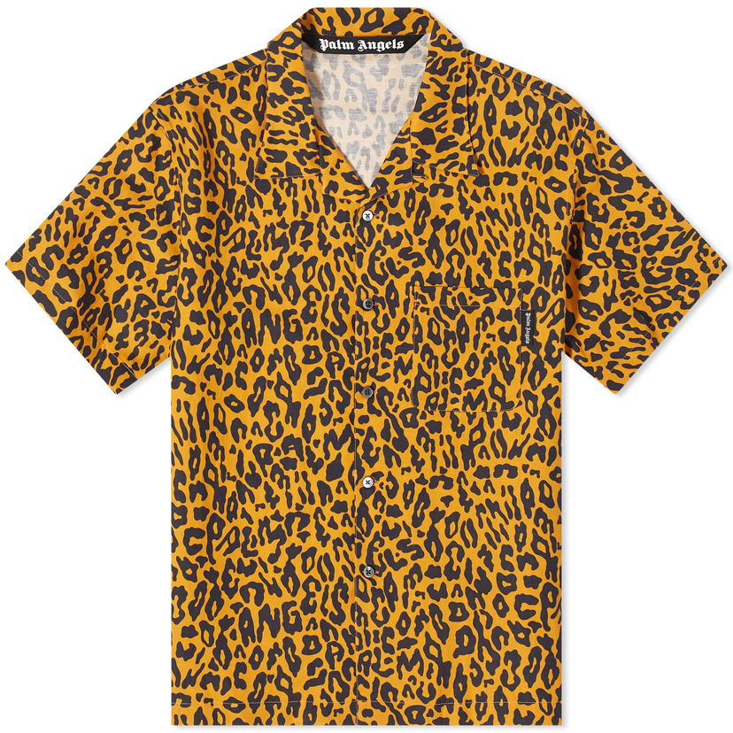 Srajce Palm Angels Leopard Vacation Shirt Rumena | PMGG005S24FAB0022010