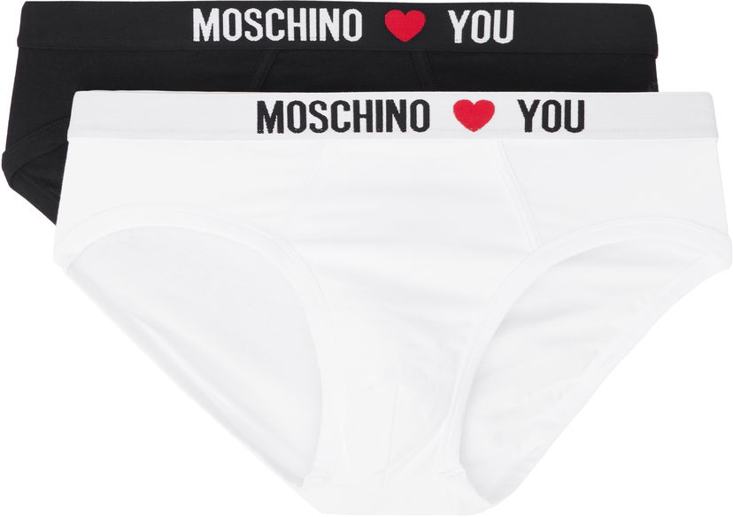 Spodnjice Moschino Moschino 'My Valentine' Two-Pack Briefs Bela | 251V11310 4402 1555