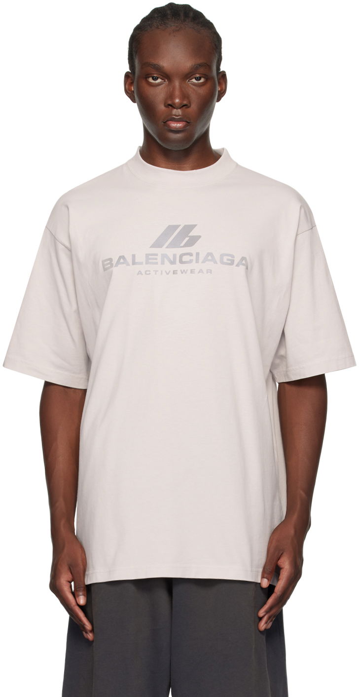 Majica Balenciaga Off-White 'Activewear' T-Shirt Bela | 764235TQVT9