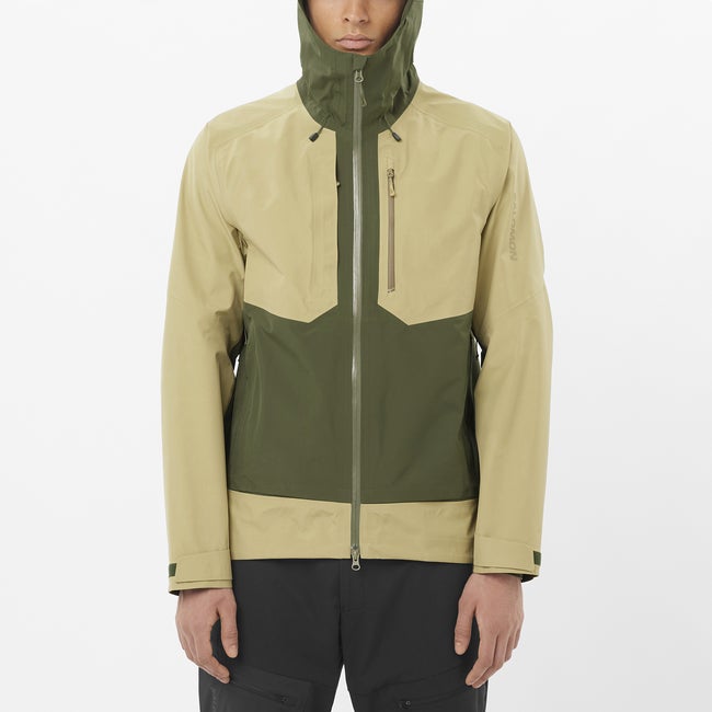 Dežni plašč Salomon Outline 3L GORE-TEX Jacket Bež | LC2689800, 0