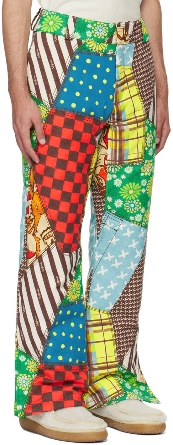 Hlače ERL Patchwork Print Flare Trousers Večbarvna | ERL07P006, 1