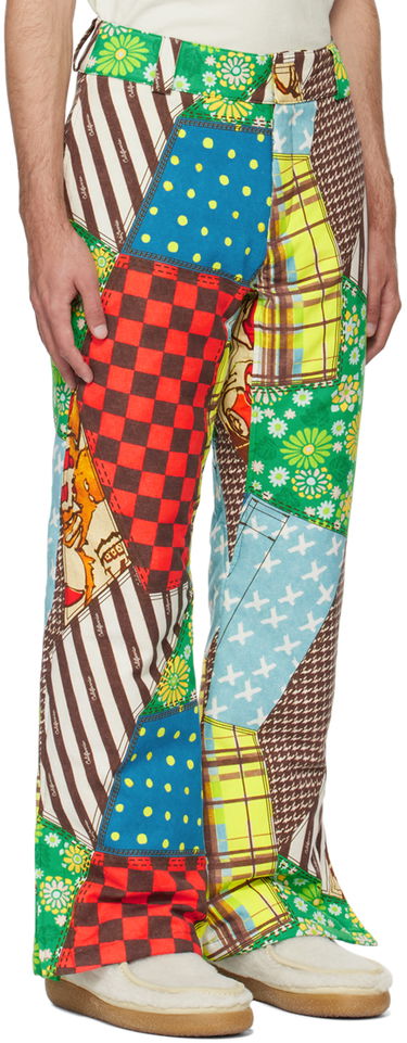 Hlače ERL Patchwork Print Flare Trousers Večbarvna | ERL07P006, 1