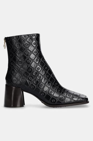 Superge in čevlji Marine Serre Moonogram Embossed Leather Ms Block Boots Črna | WFW037A.CLEA0051, 1