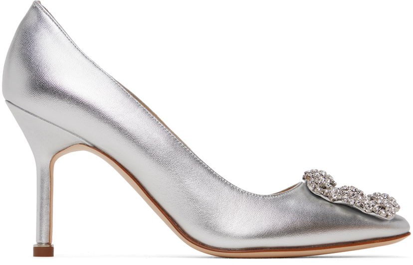 Modni dodatki Manolo Blahnik Manolo Blahnik Hangisi Pumps with Jewel Buckle Kovinski | 223-1475