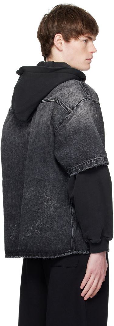 Jakna We11done We11done Faded Layered Hoodie Denim Jacket Črna | WD-DJ2-25-315-M-BK, 2