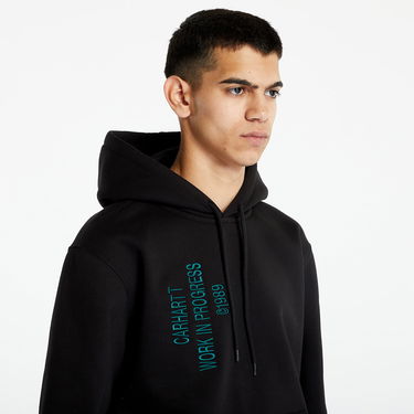 Pulover Carhartt WIP Hooded Signature Sweat Black Črna | I032164.89XX, 3