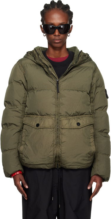 Puhovka Stone Island Stone Island Crinkle Reps Recycled Nylon Down Jacket Zelena | K2S15 4100011 S0A23, 0