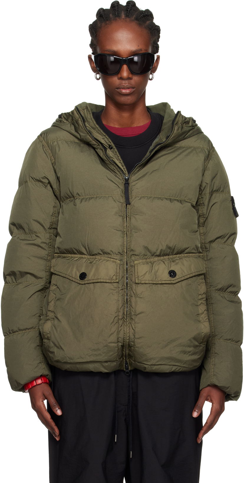 Puhovka Stone Island Stone Island Crinkle Reps Recycled Nylon Down Jacket Zelena | K2S15 4100011 S0A23