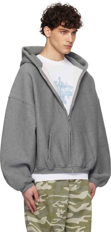 Pulover Alexander Wang Dense Fleece Star Zip-Up Hoodie Siva | 6CC2242051, 1