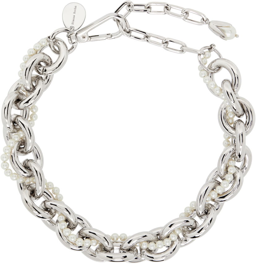 Ogrlica Simone Rocha Pearl & Chain Choker Necklace Kovinski | NKS94 0904