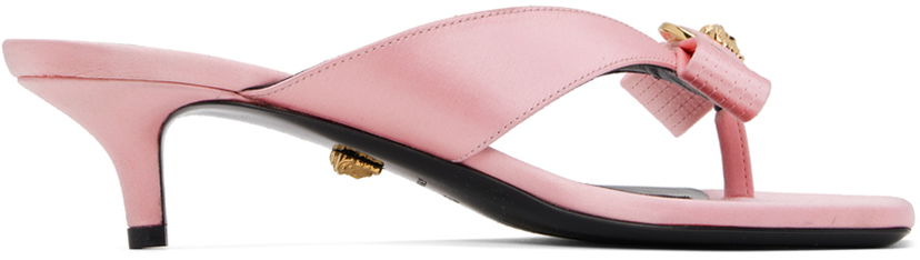 Modni dodatki Versace Versace Gianni Ribbon Low Satin Mules Roza | 1013017_1A00619_1PG4V
