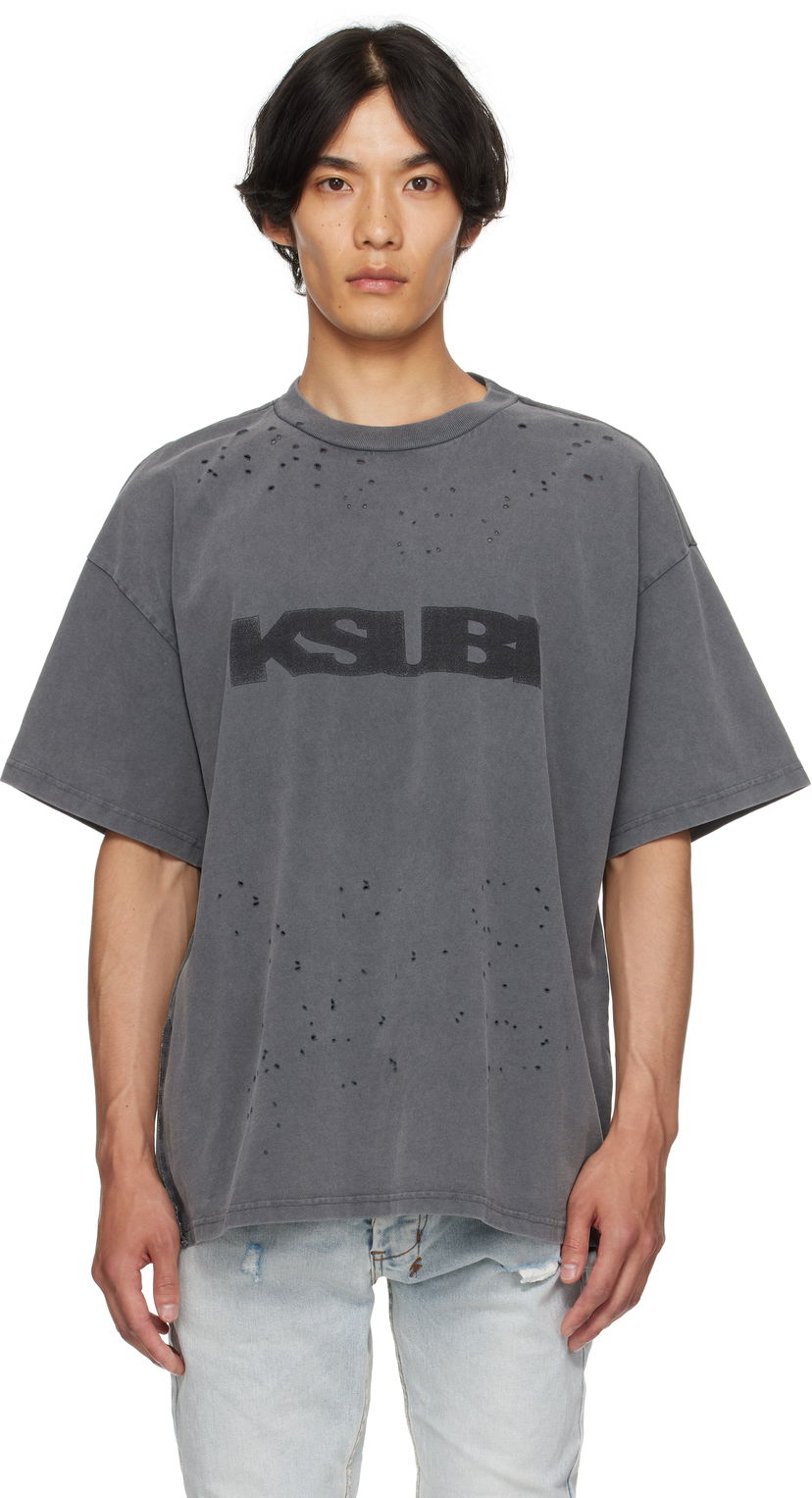 Majica Ksubi Ksubi Ekcess Blasted T-Shirt Siva | MPF25TE025