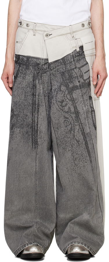 Kavbojke Feng Chen Wang Feng Chen Wang Paneled Jeans Siva | FUF18TR07, 0