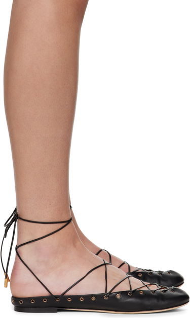 Superge in čevlji CHLOÉ Chloé 'Chloé' Ghillies Ballerina Flats Črna | CHC25U10BRI, 0