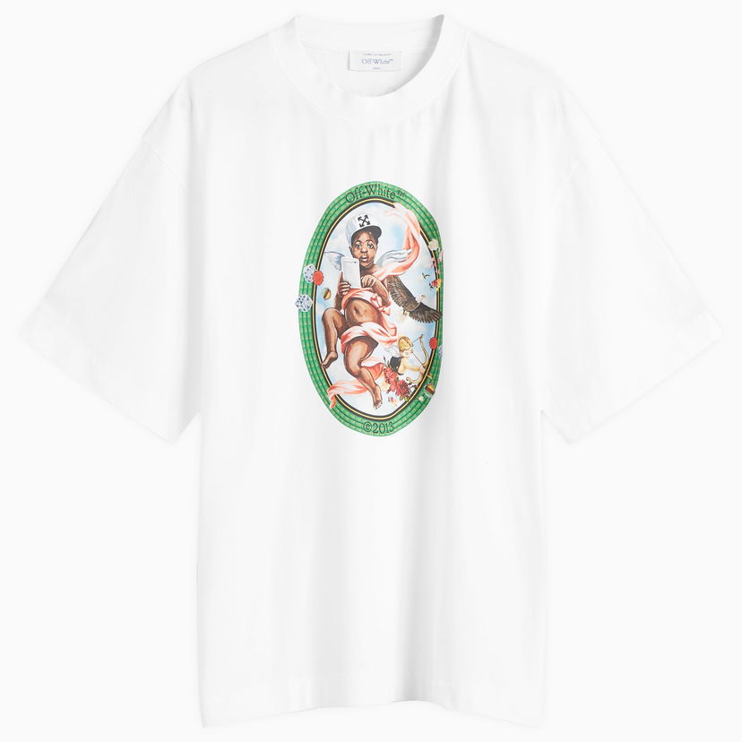 Majica Off-White Fresco Oval Skate Graphic T-Shirt Bela | OMAA120S25JER0020110
