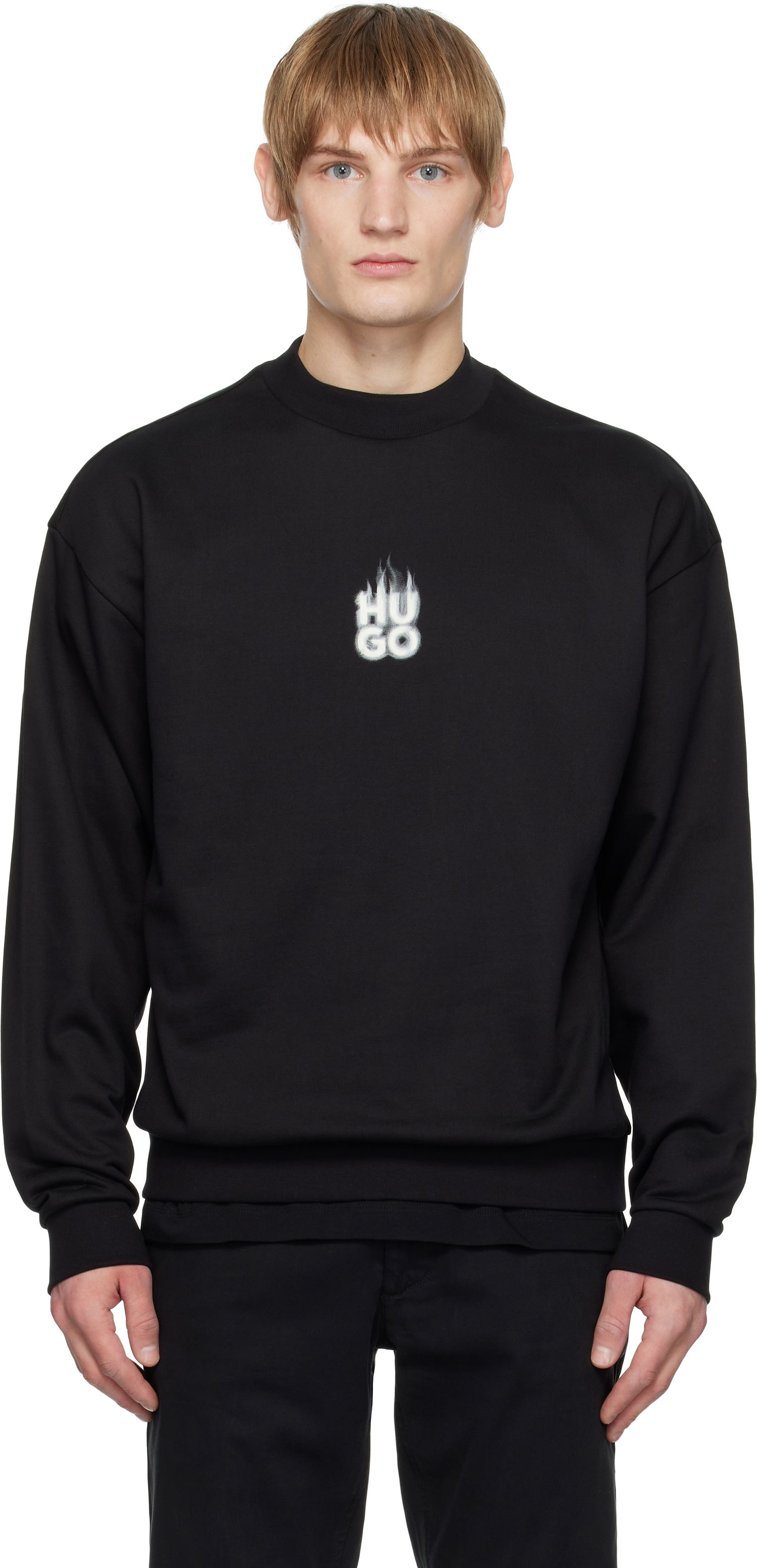 Pulover BOSS Flame Logo Sweatshirt Črna | 50530427, 0