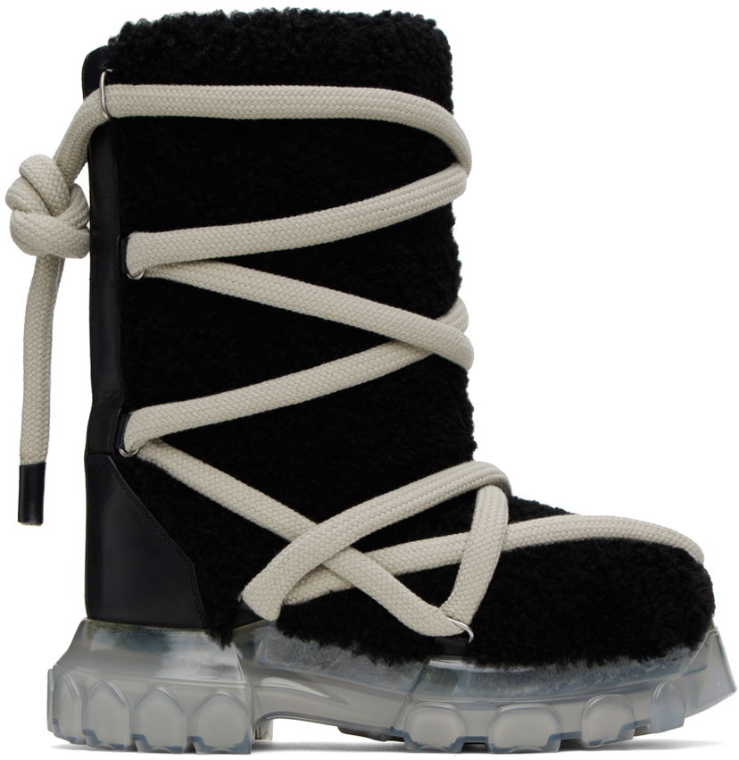Oblačila Rick Owens Rick Owens Lunar Tractor Boots Črna | RU02C7889 LSHO10