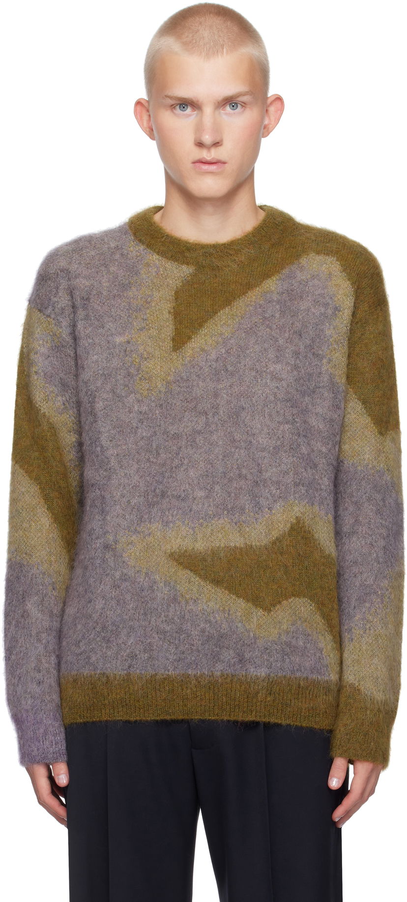 Pleteni pulover Paul Smith Paul Smith Photogram Leaves Mohair-Blend Sweater Večbarvna | M1R-923Y-N02512-10
