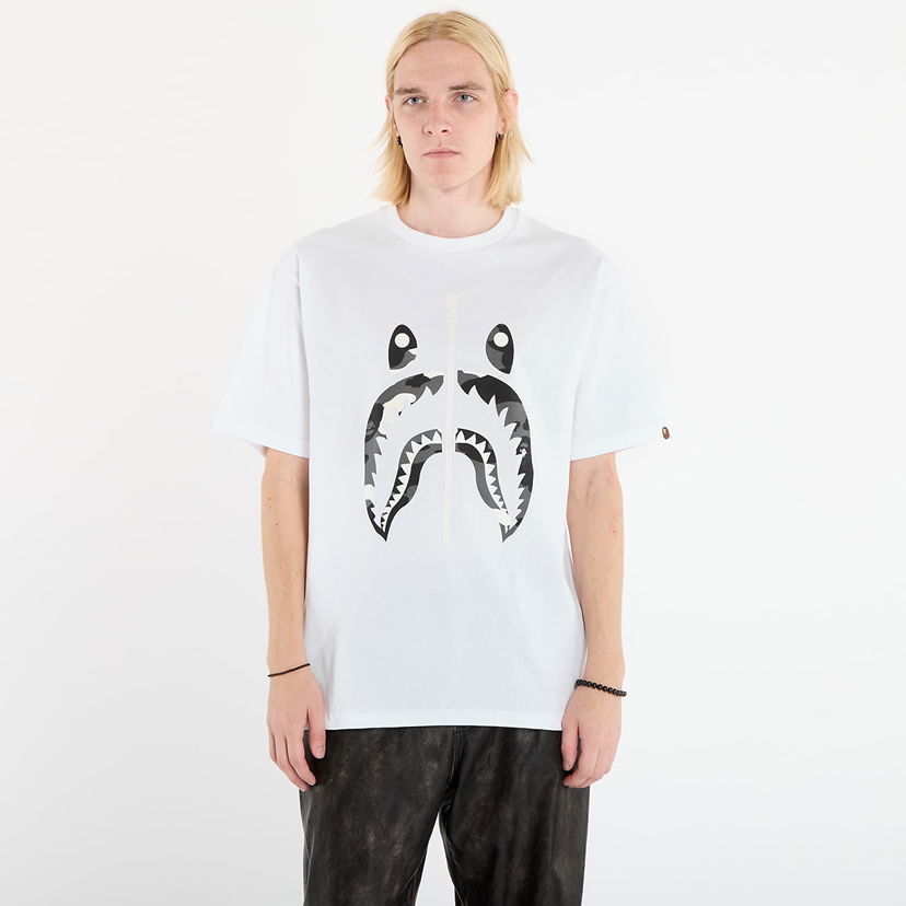 Majica BAPE City Camo Shark Tee Bela | 001TEL801027MWHT