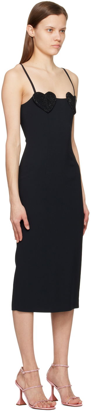 Obleke Blumarine Midi Dress With Sequin Hearts Črna | P322A316A, 1
