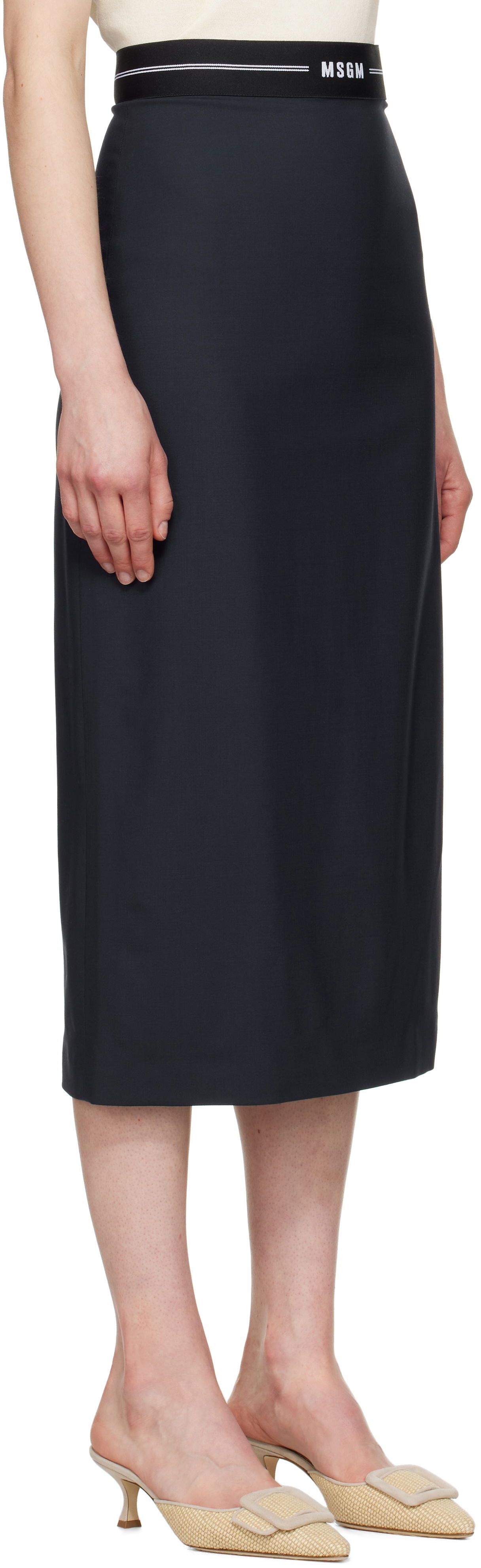 Krila MSGM MSGM Virgin Wool Midi Skirt Mornarica | 3841MDD17 257127, 1