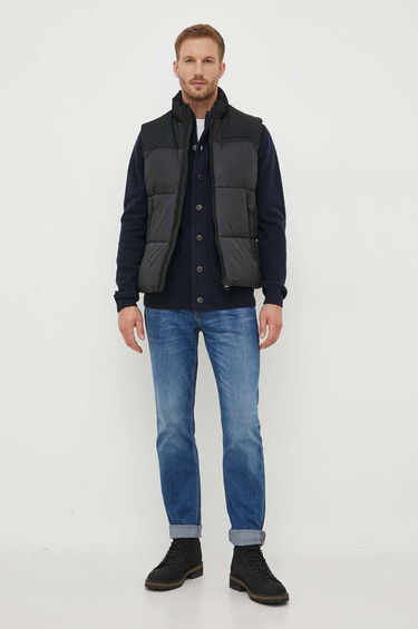 Pleteni pulover Barbour Wool Button-Up Cardigan Mornarica | MKN0731, 1
