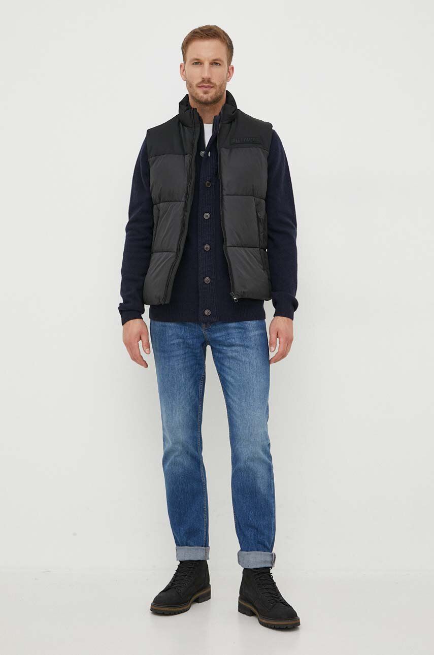 Pleteni pulover Barbour Wool Button-Up Cardigan Mornarica | MKN0731, 1