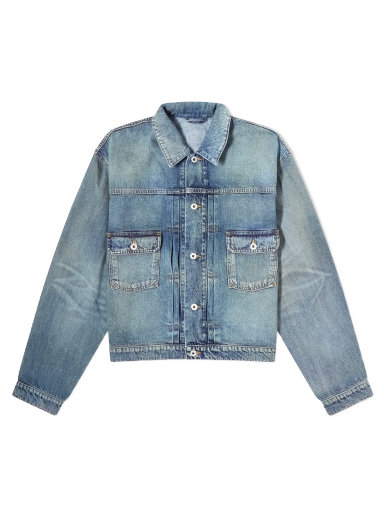 Jakna KENZO Stone Bleach Trucker Jacket Stone Dirty Blue Denim Modra | FD65DV3036B7-DY