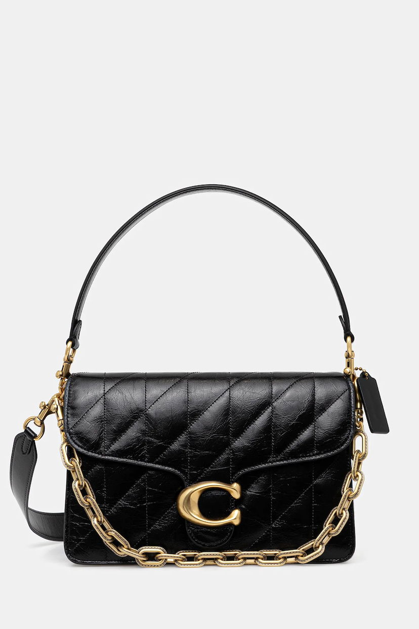 Torba za čez ramo Coach Tabby Quilted Leather Shoulder Bag Črna | CAF55