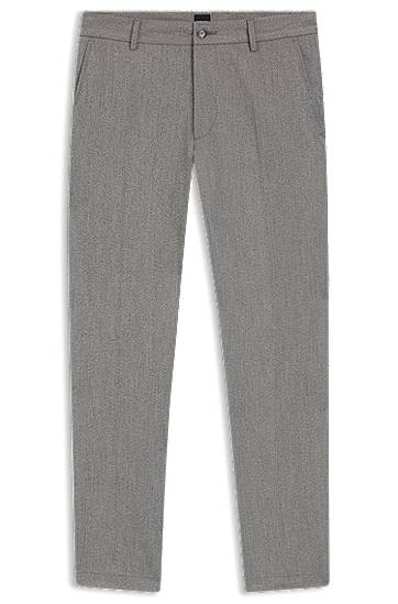 Hlače BOSS Modern-Fit Wrinkle-Resistant Stretch Dobby Trousers Siva | 50546914, 0