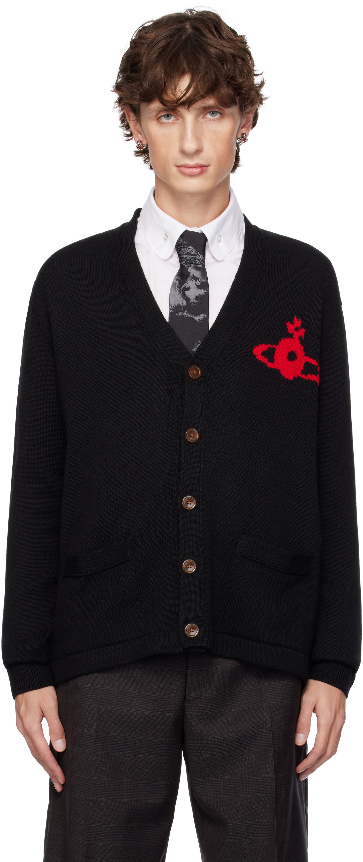 Pleteni pulover Vivienne Westwood Cardigan Črna | 27010014-Y002M-, 0