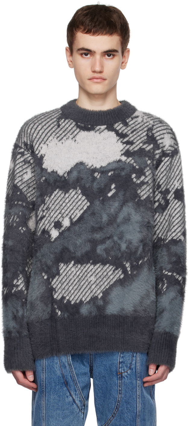 Pleteni pulover Feng Chen Wang Feng Chen Wang Landscape Painting Sweater Siva | FUF16KT08G
