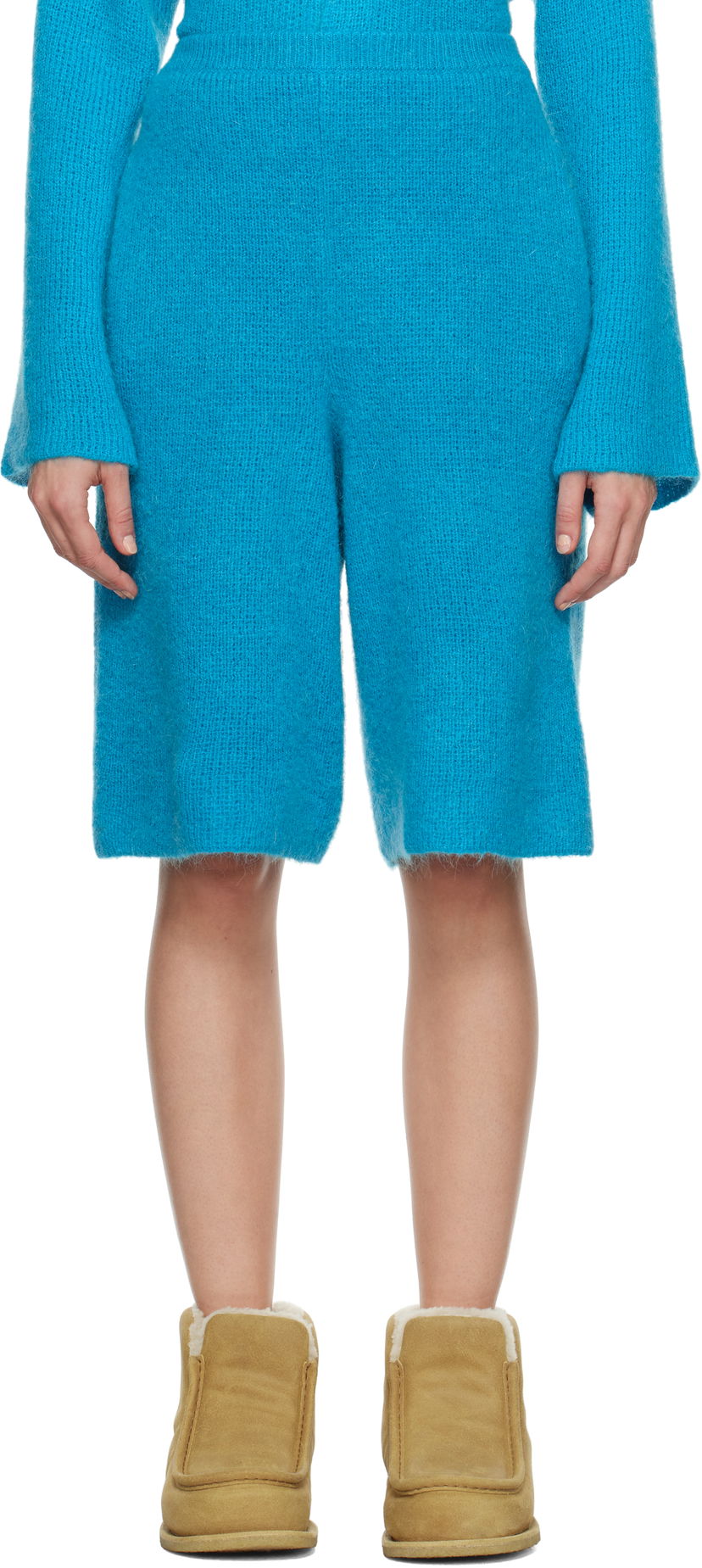 Kratke hlače JW Anderson Knitted Shorts Modra | KW1287-YN0314