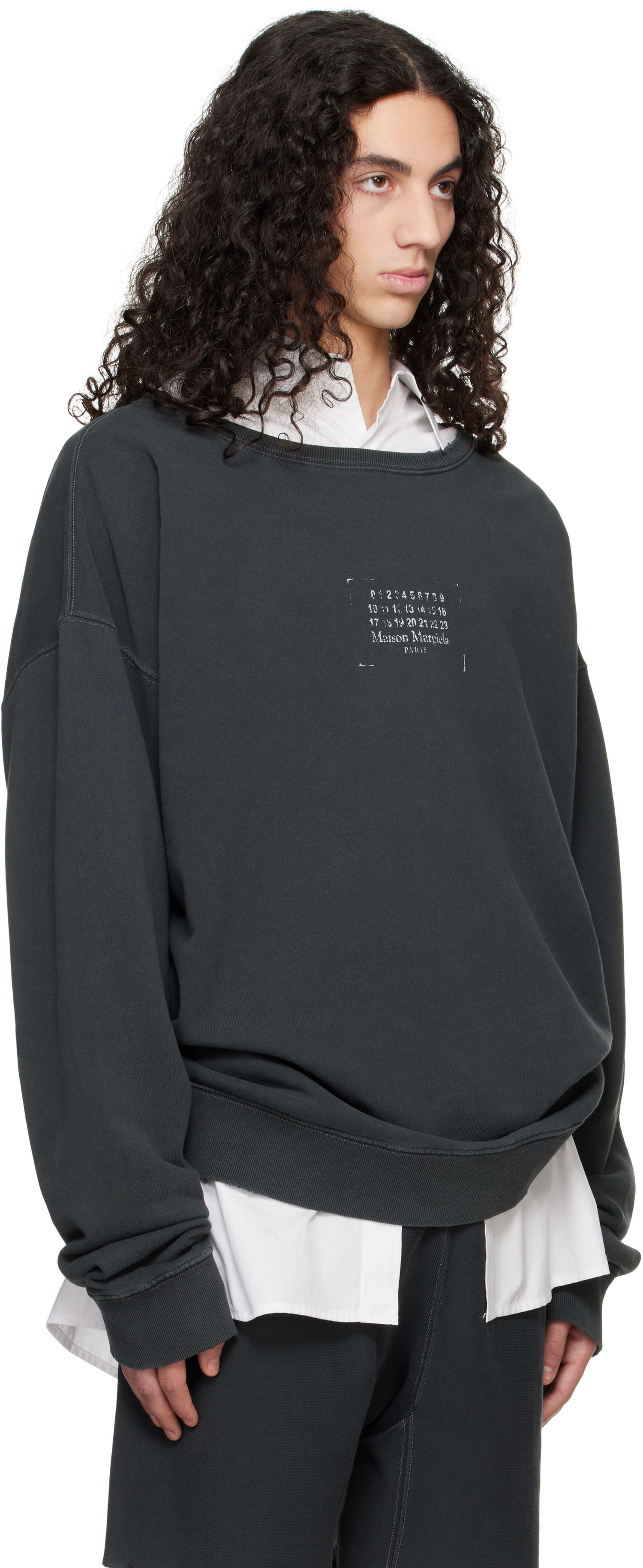 Pulover Maison Margiela Maison Margiela Stamp Logo Sweatshirt Siva | S50GU0235 M25019, 1