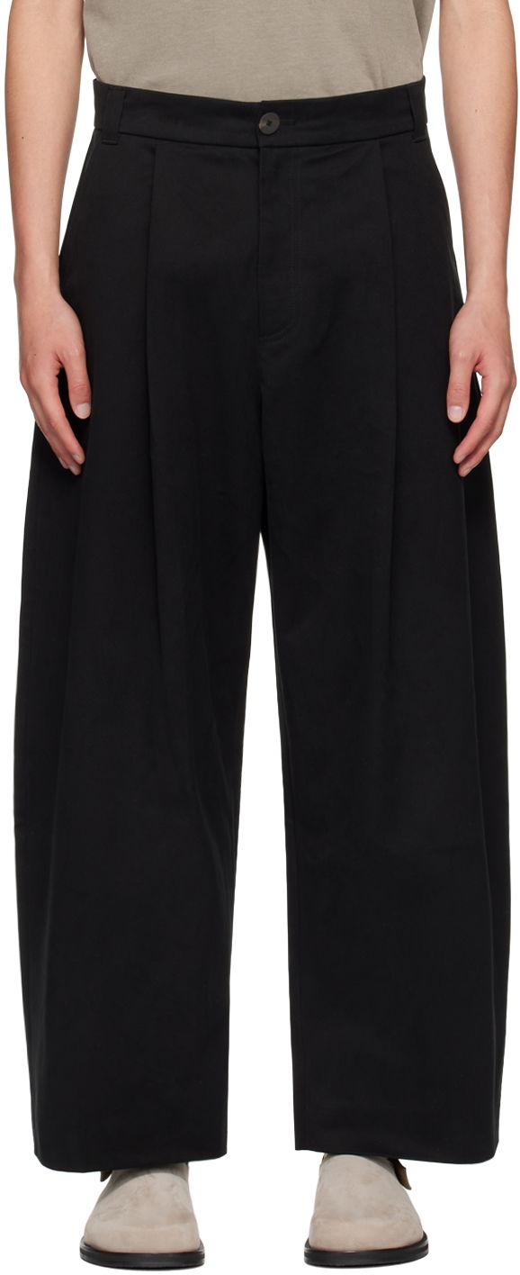 Hlače Studio Nicholson Studio Nicholson Pleated Trousers Črna | SORTE SNM - 351 -, 0