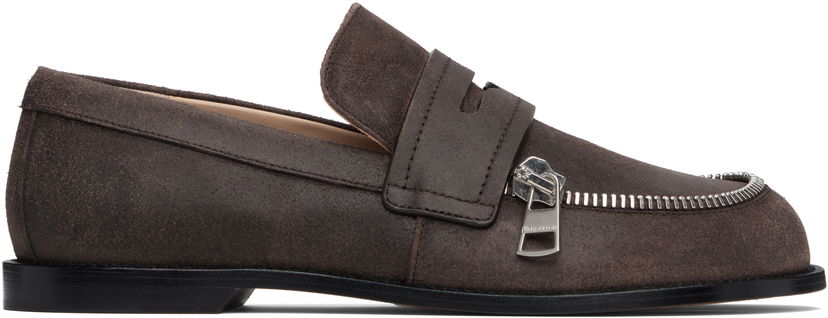 Superge in čevlji JW Anderson Suede Zipper Biker Loafers Rjava | MC0002-LA0319