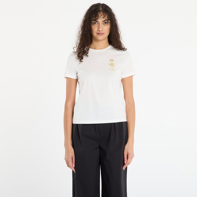 Majica Tommy Hilfiger Gold Crest Regular Short Sleeve T-Shirt Bela | WW0WW46153-YBL