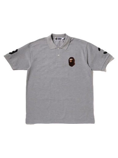 Polo majica BAPE Large Ape Head Polo Tee Siva | 1I25-112-001