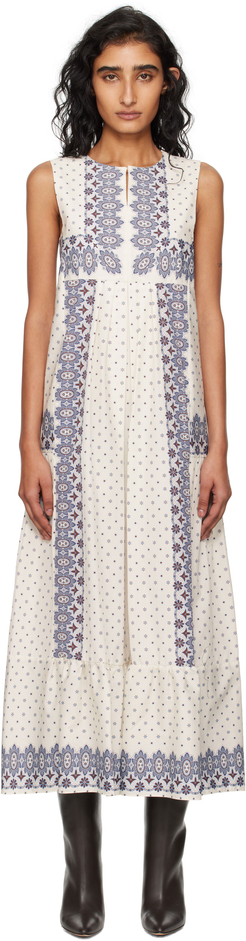 Obleke Max Mara Weekend Max Mara Manila Midi Dress Bela | 2525226021600