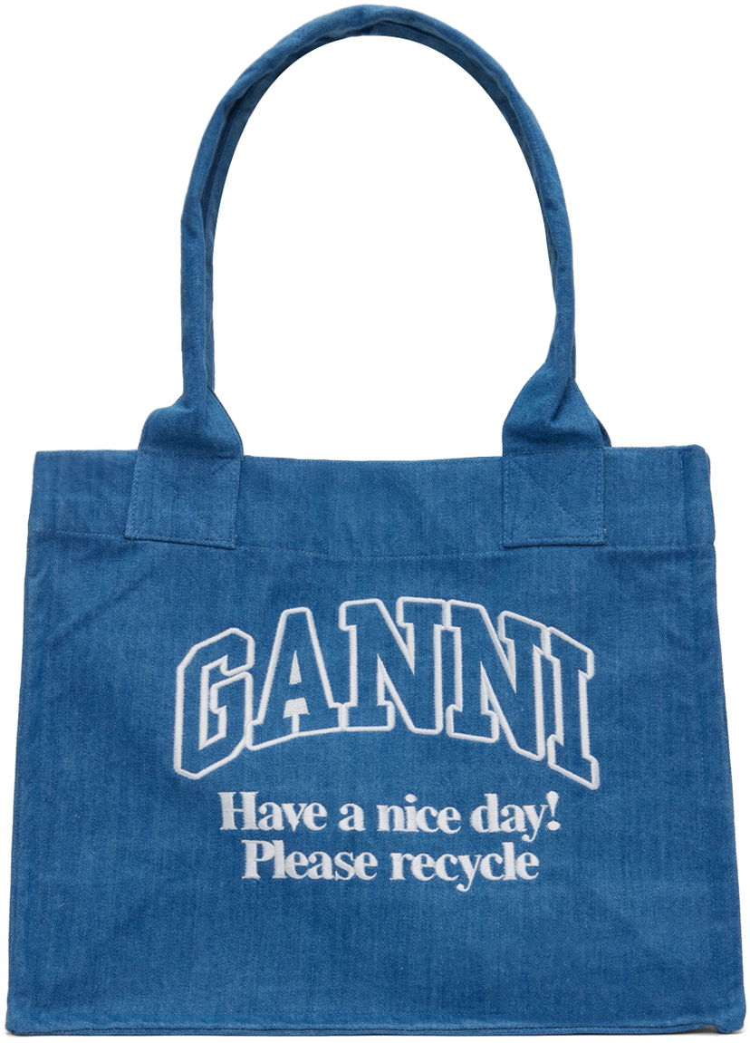 Tote bag GANNI GANNI Large Easy Tote Bag Modra | A5599
