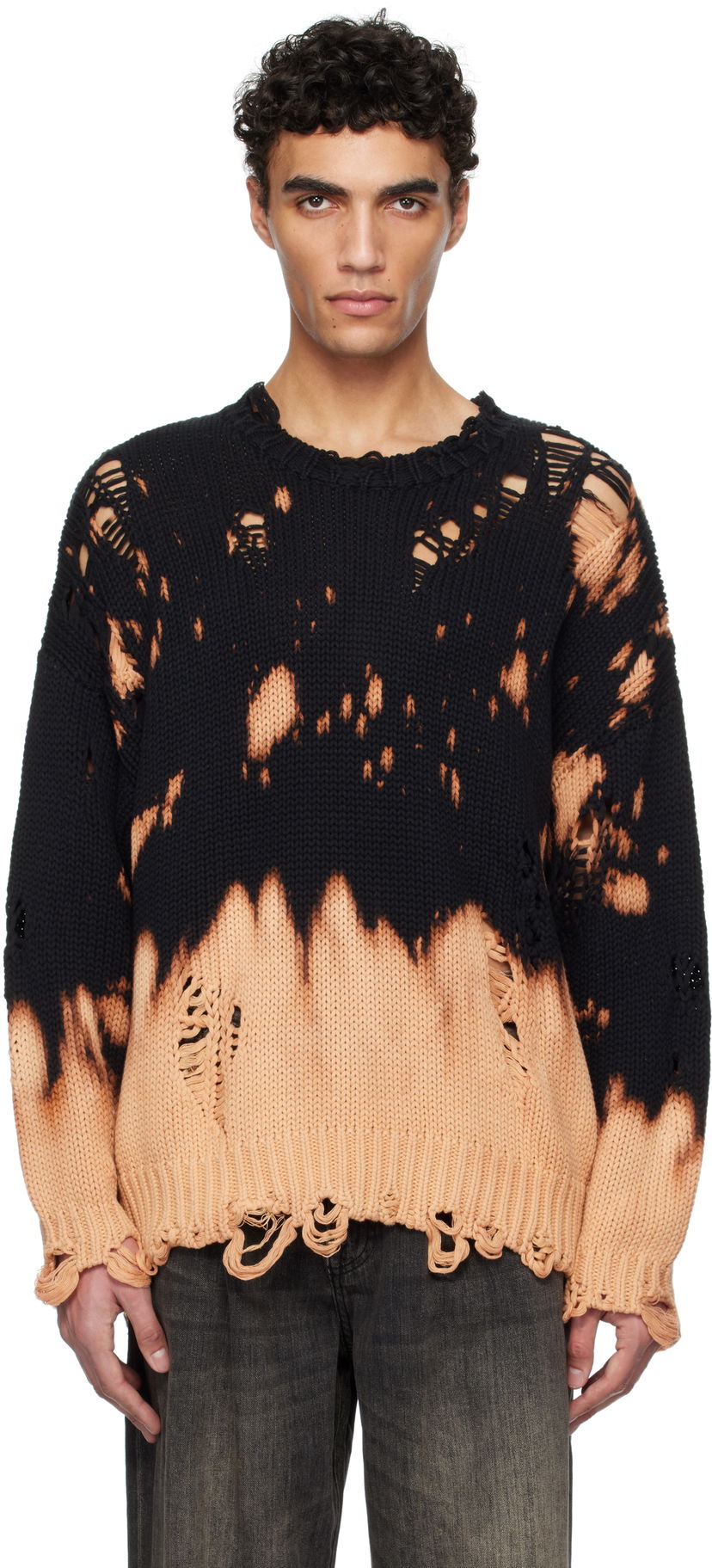 Pleteni pulover R13 R13 Bleached Oversized Distressed Sweater Oranžna | R13MY197-Y181B