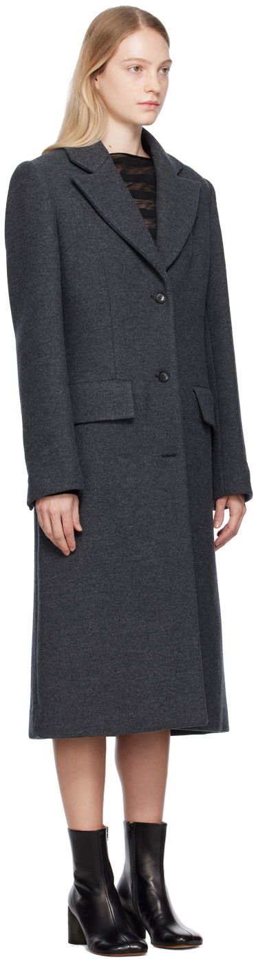 Plašči We11done We11done Single-Breasted Coat Siva | WD-CT3-23-065-W-DG, 1